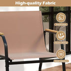 Costway 8 PCS Patio Furniture Set with 4 Rocking Bistro Chairs 2-Tier Coffee Table Black/Coffee