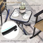 Costway 3 PCS Patio Rocker Set with High Backrest & Wood-Plastic Tabletop Coffee Table