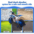 Sandinrayli Electric Motorcycle for Kids 12V Dirt Bike Ride on Car Battery Powered Motorbike Off-Road Motocross
