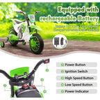 Sandinrayli Electric Motorcycle for Kids 12V Dirt Bike Ride on Car Battery Powered Motorbike Off-Road Motocross