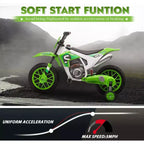 Sandinrayli Electric Motorcycle for Kids 12V Dirt Bike Ride on Car Battery Powered Motorbike Off-Road Motocross