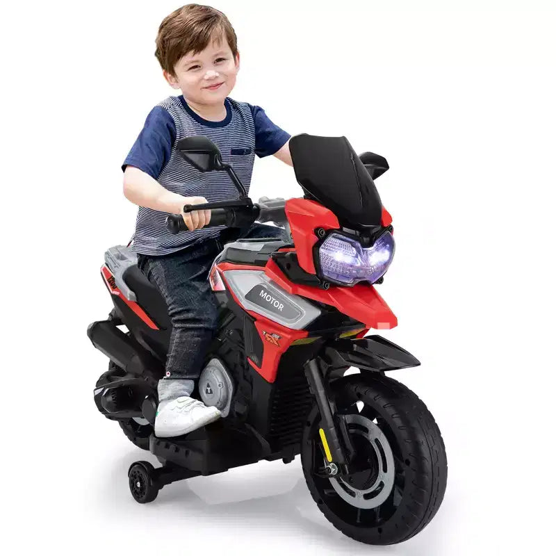 Sandinrayli 12V Electric Motorcycle Ride on Car for Kids Motorbike Battery Powered Off-Road Dirt Bikes