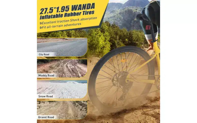 27.5 Inch Wheels 8 Speed Mountain Bike, for Men Women Boys and Girls, Front Suspension, Steel Frame