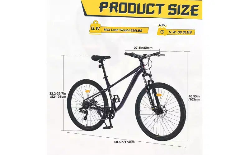 27.5 Inch Wheels 8 Speed Mountain Bike, for Men Women Boys and Girls, Front Suspension, Steel Frame