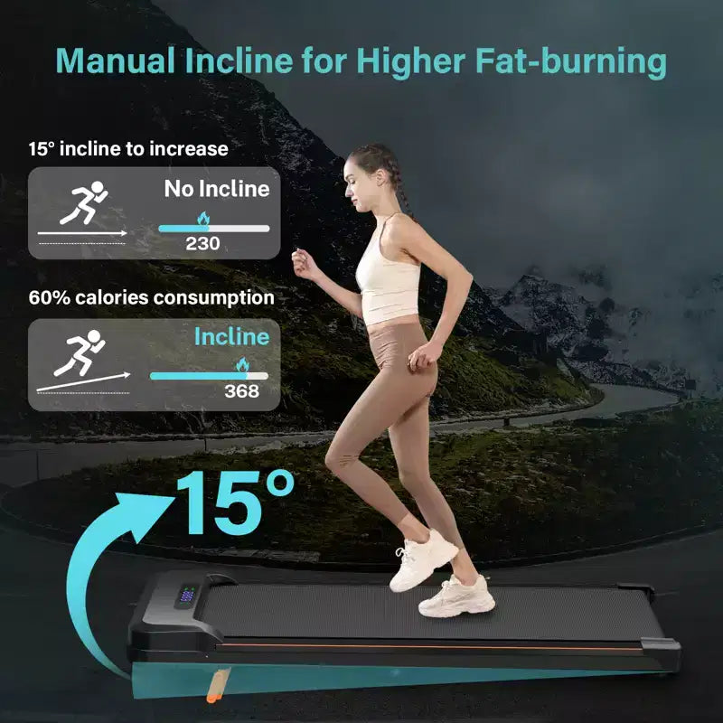 KERDOM Walking Pad Treadmill, Under Desk Treadmill, Treadmill for Home Office, Quiet Treadmill 2 in 1 for Walking and Jogging