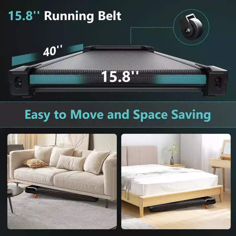 KERDOM Walking Pad Treadmill, Under Desk Treadmill, Treadmill for Home Office, Quiet Treadmill 2 in 1 for Walking and Jogging