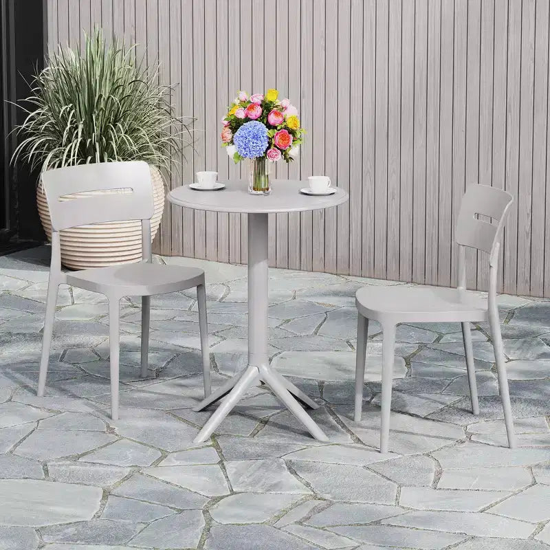 WestinTrends Playa 3-Piece Outdoor Resin Patio Bistro Set with Stackable Patio Dining Chairs