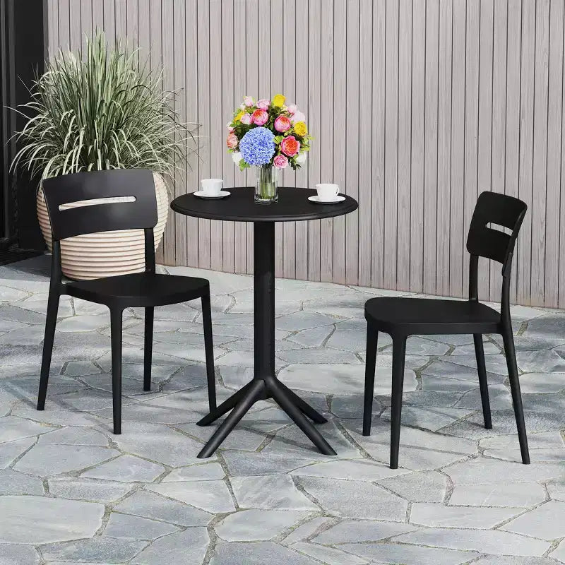 WestinTrends Playa 3-Piece Outdoor Resin Patio Bistro Set with Stackable Patio Dining Chairs