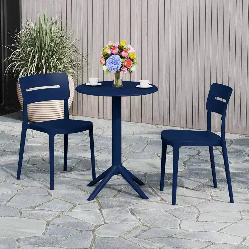 WestinTrends Playa 3-Piece Outdoor Resin Patio Bistro Set with Stackable Patio Dining Chairs