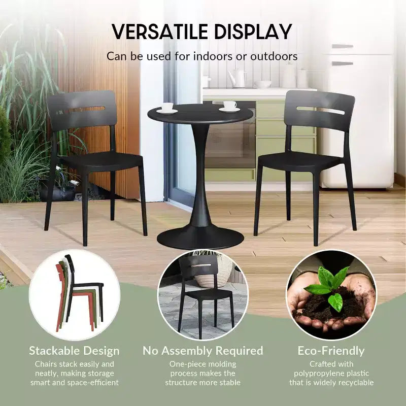 WestinTrends Playa 3-Piece Outdoor Resin Patio Bistro Set with Stackable Patio Dining Chairs