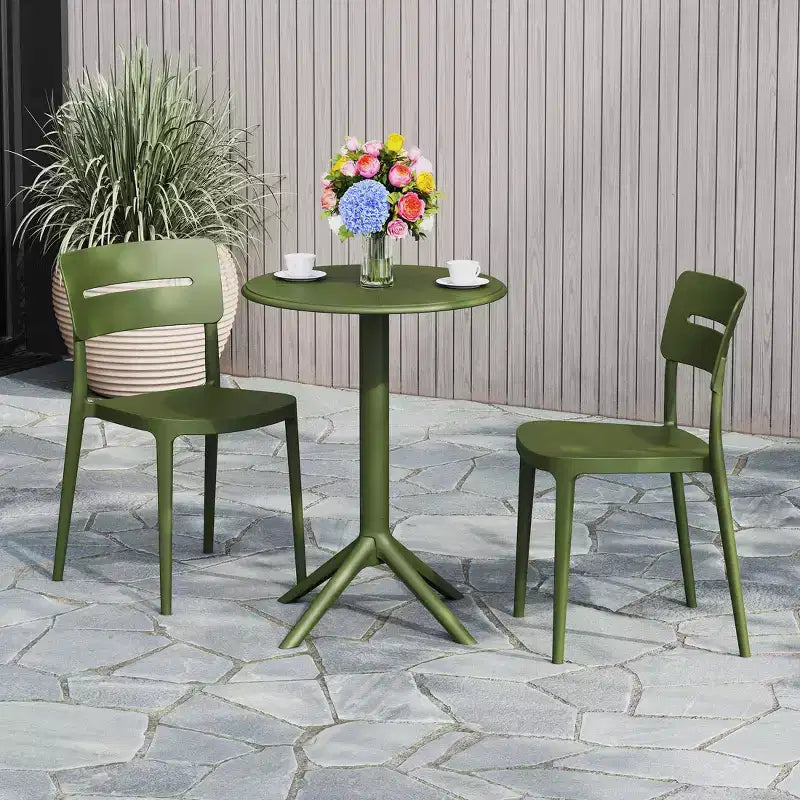 WestinTrends Playa 3-Piece Outdoor Resin Patio Bistro Set with Stackable Patio Dining Chairs