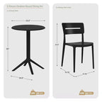 WestinTrends Playa 3-Piece Outdoor Resin Patio Bistro Set with Stackable Patio Dining Chairs