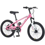 NAYSAYE Mountain Bike 20 Inch MTB with Adjustable Saddle and Double Disc Brakes for Outdoor Adventures, Pink, 54.33*22.44*32.48