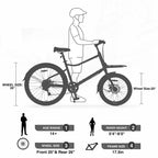 NAYSAYE Bicycle Cargo Bike 7 Speed Alloy Frame Adult Bike for Daily Commute, Silver, 65*27.56*42.13