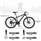 NAYSAYE Bicycle Mountain Bike 27.5 Inch Wheels 21 Speed Front Suspension for Men Women Boys and Girls, Green, 68.8*26.37*39.37