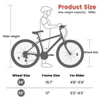 NAYSAYE Bicycle 24 Inch Mountain Bike Frame 21 Speed Dual V Brakes for Adults and Teens for Mountain Riding, Black and Red, 64.57*24.8*34.65