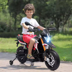 Sandinrayli 12V Aprilia Licensed Electric Kids Ride On Motorcycle, Battery Powered Dirt Bike With Training Wheels
