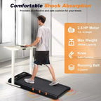 NAYSAYE Folding Portable Treadmill Under Desk Walking Pad Removable Armrests Cushioned Belt Spacious Surface for Home Office