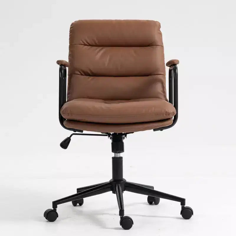 Okak Mid Back Desk Chair, Office Chair with Padded Armrest and Wheels, Computer Chair for Office, Gaming Room, Study