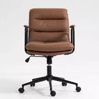 Okak Mid Back Desk Chair, Office Chair with Padded Armrest and Wheels, Computer Chair for Office, Gaming Room, Study