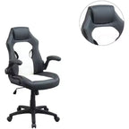 Okak Height-Adjustable Office Chair, Upholstered Desk Chair with Wheels, Comfy Gaming Chair for Office, Study, Play Room