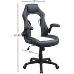 Okak Height-Adjustable Office Chair, Upholstered Desk Chair with Wheels, Comfy Gaming Chair for Office, Study, Play Room