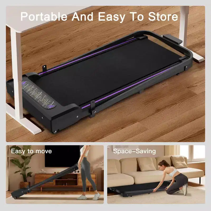NAYSAYE Portable Treadmill Exercise Trainer Walking Jogging Machine for Home Office , Black, 43.5*19.5*3.5