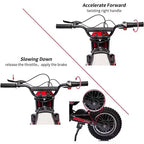 Acekool Kids Ride On Dirt Bike, Electric Off-Road Motorcycle, Fast Speed, Comfortable Leather Seat, Outdoor Toy, Air-Filled Tires