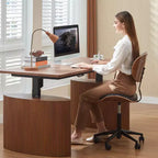 Bestier Bentwood Ergonomic Armless Home Office Desk Chair, Comfy Table Chair with Lumbar Support, PU Leather Height Adjustable Task Chair with Wheels