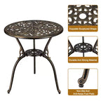 CuisinSmart 3 Piece Bistro Set, Rust-Resistant Cast Aluminum Patio Outdoor Bistro Set with Umbrella Hole for Backyard, Balcony, Front Porch