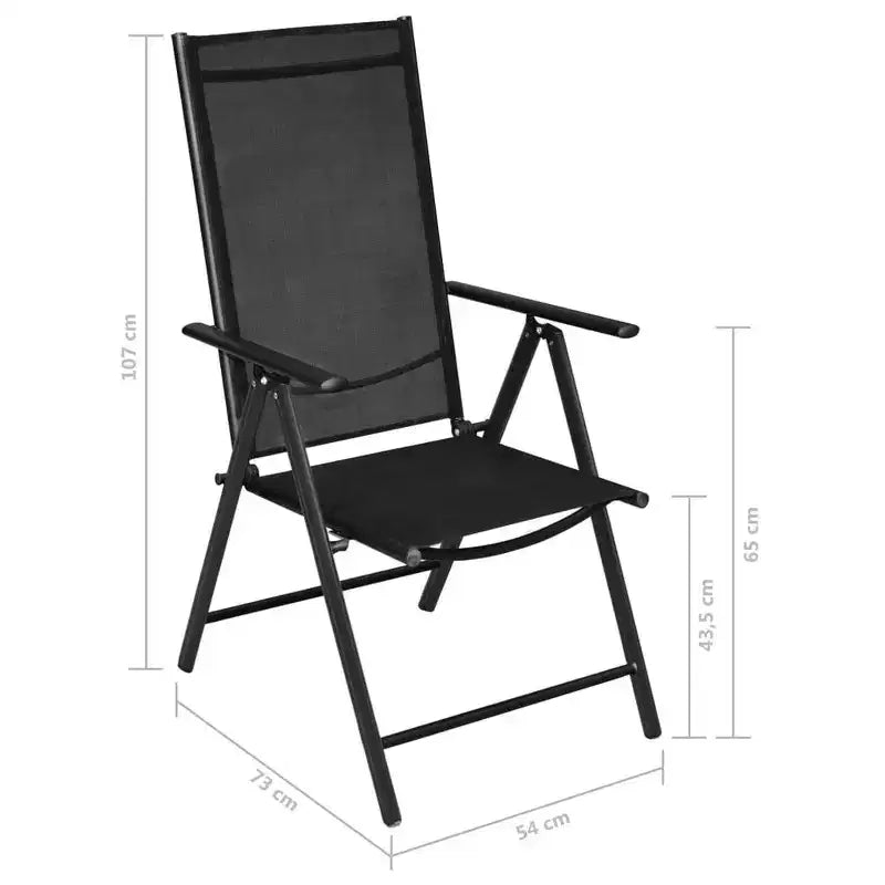 vidaXL Bistro Set Black Powder-coated aluminum, textilene, glass, steel