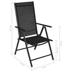 vidaXL Bistro Set Black Powder-coated aluminum, textilene, glass, steel