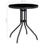 vidaXL Bistro Set Black Powder-coated aluminum, textilene, glass, steel