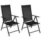 vidaXL Bistro Set Black Powder-coated aluminum, textilene, glass, steel
