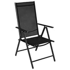 vidaXL Bistro Set Black Powder-coated aluminum, textilene, glass, steel