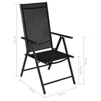 vidaXL Bistro Set Black Powder-coated aluminum, textilene, glass, steel
