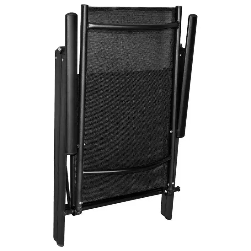 vidaXL Bistro Set Black Powder-coated aluminum, textilene, glass, steel