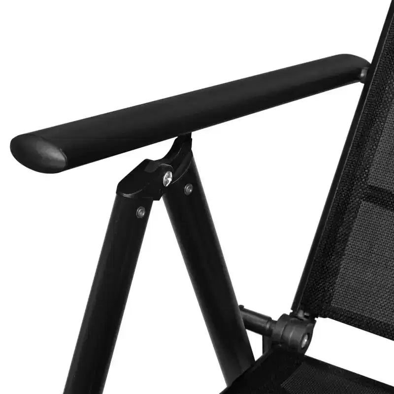 vidaXL Bistro Set Black Powder-coated aluminum, textilene, glass, steel