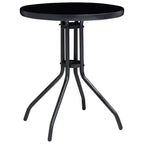 vidaXL Bistro Set Black Powder-coated aluminum, textilene, glass, steel