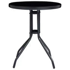 vidaXL Bistro Set Black Powder-coated aluminum, textilene, glass, steel