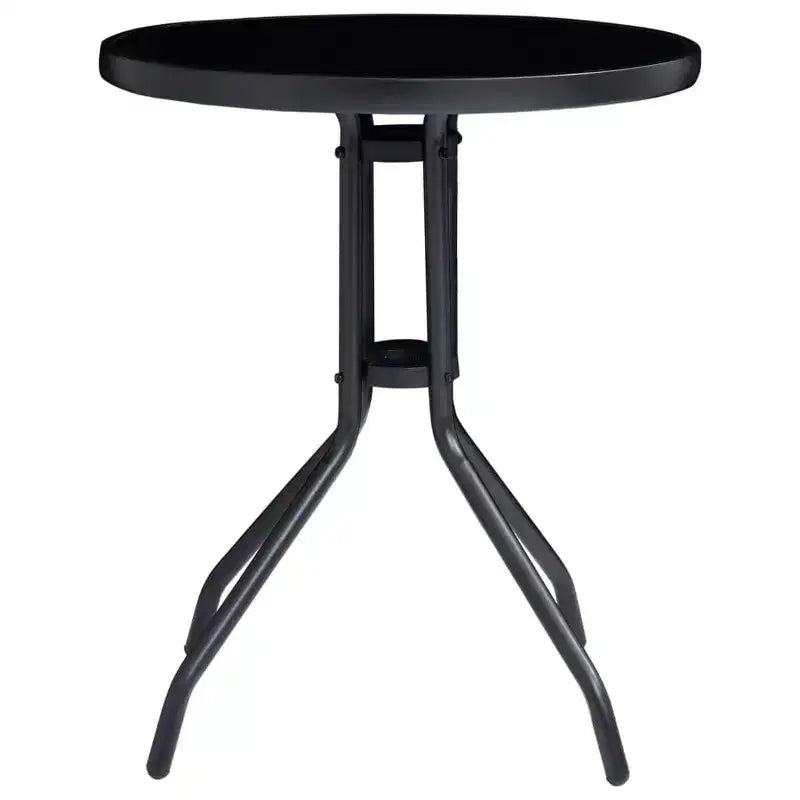 vidaXL Bistro Set Black Powder-coated aluminum, textilene, glass, steel