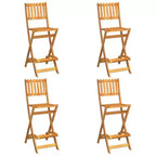 vidaXL Bistro Set Outdoor Patio Bistro Table and Chair Set Solid Wood Acacia