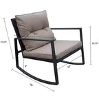 Kozyard 3 Piece Outdoor Rocking Chairs Patio Bistro Set with Table and Cushions for Garden Porch Backyard Bistro