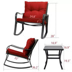 Kozyard 3 Piece Outdoor Patio Set With Cushions-Rocking Chair for Balcony, Lawn and Porch