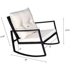 Kozyard 3 Piece Outdoor Patio Set With Cushions-Rocking Chair for Balcony, Lawn and Porch