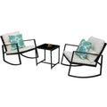 Kozyard 3 Piece Outdoor Patio Set With Cushions-Rocking Chair for Balcony, Lawn and Porch