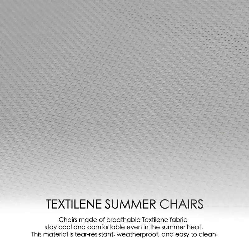 Kozyard 3 Pieces Patio Bistro Set with Gray Breathable Textilence Seating Powder Coated Metal Frame for Garden Poolside Backyard