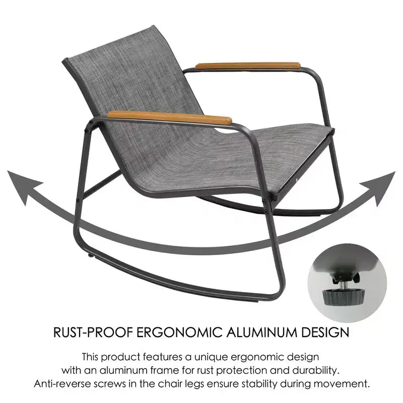 Kozyard 3 Pieces Patio Bistro Set with Gray Breathable Textilence Seating Powder Coated Metal Frame for Garden Poolside Backyard