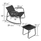 Kozyard 3 Pieces Patio Bistro Set with Gray Breathable Textilence Seating Powder Coated Metal Frame for Garden Poolside Backyard