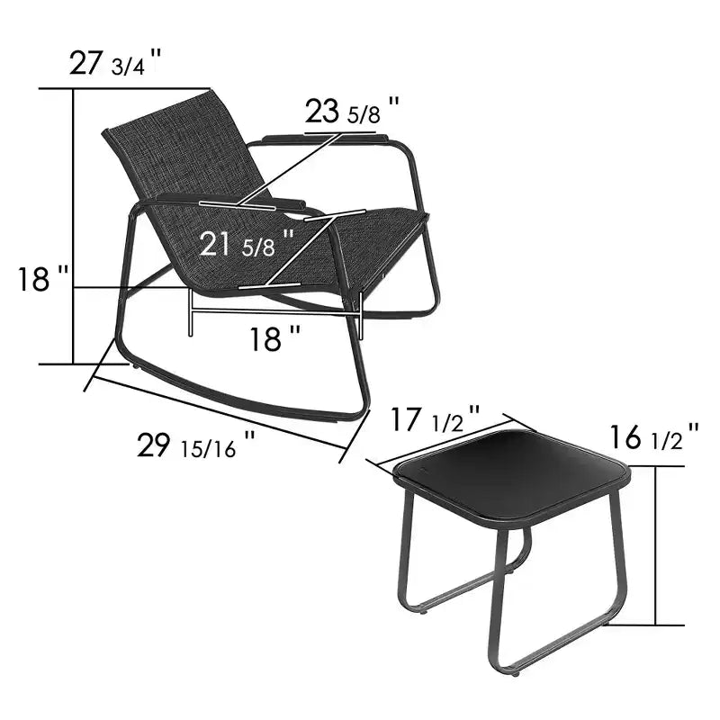Kozyard 3 Pieces Patio Bistro Set with Gray Breathable Textilence Seating Powder Coated Metal Frame for Garden Poolside Backyard
